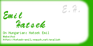 emil hatsek business card